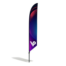Beachflag drapeau publicitaire Winder L 410 cm - 4,1 m de haut drapeau avec impression | Vprintshop