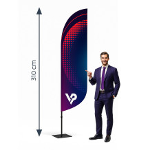 Beachflag advertising flag Winder M 350 cm - set: flag + flagpole + bag | Vprintshop