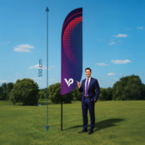 Beachflag advertising flag Winder XL 510 cm - the highest 5 m flag, mast + base | Vprintshop