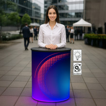 LED-Ständer Automatic Oval - beleuchtet, mit Druck | Vprintshop