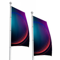 Custom printed advertising flagpole flag - vertical or horizontal, CMYK