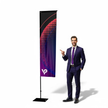 Reklamní vlajka + hliníkový stožár - tisk na zakázku | Vprintshop