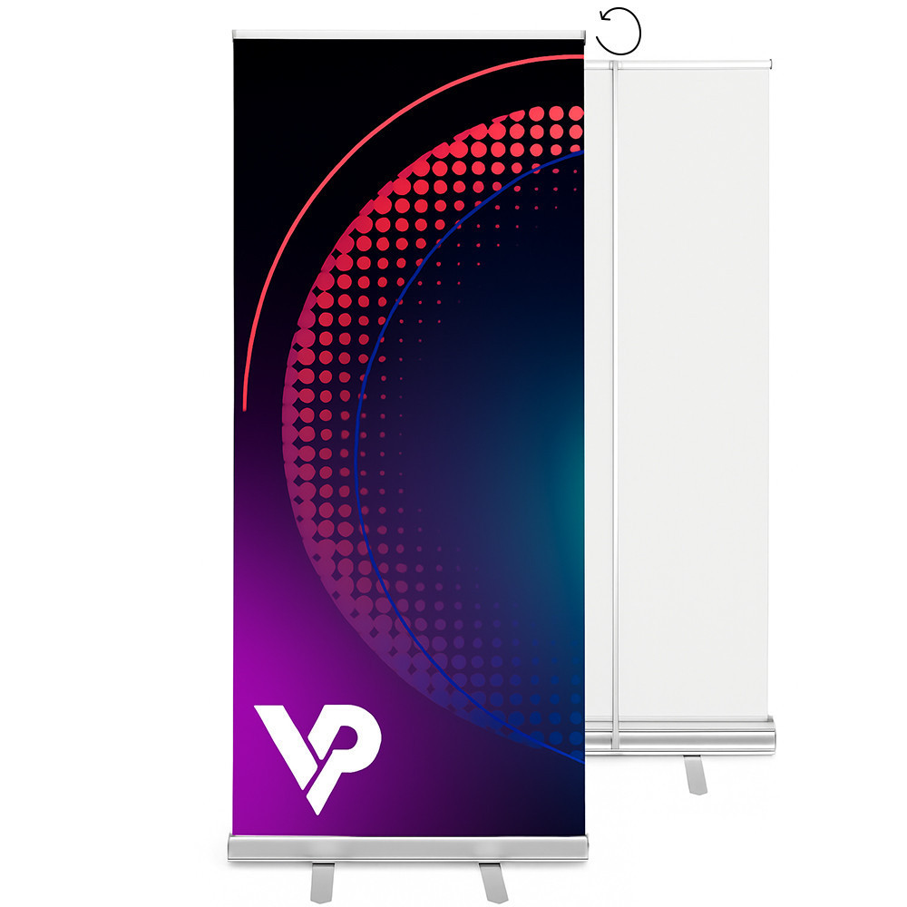 Werbe Roll-up [Wymiar np. 85x200] + Premium Druck | Stand, Roll-up Banner mit Tasche | Messe- und Eventsystem