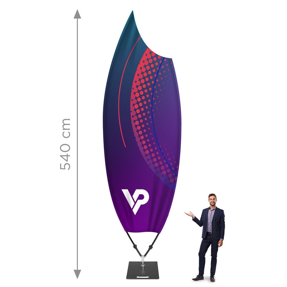 Beachflag PRO Werbeflagge Winder Shark - Werbeflagge mit aufgedrucktem..