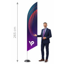 "Beachflag PRO" reklaminė vėliava Įvyniojamas aliuminis - stiebas + vėliava su spauda | Vprintshop