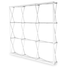 Textile Werbewand 3x3 gerade Klettverschluss Pop-Up - Display System auf Klettverschluss mit Druck, Rahmen + Transporttasche