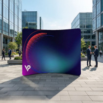 Printed Arched Textile Wall - Advertising for Trade Fairs | Vprintshop