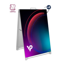 Poteau SEG A1 en aluminium pour l'extérieur - Poteau publicitaire double face avec graphismes interchangeables