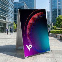 Poteau SEG A1 en aluminium pour l'extérieur - Poteau publicitaire double face avec graphismes interchangeables