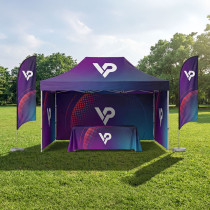 Rendezvénycsomag - reklámsátor 3x4,5 m + asztal + zászlók | VPrintShop