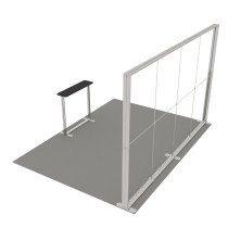Stoisko targowe z systemu LUMIX™ 12 m² (4x3) półwysep z grafiką, targi