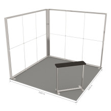 Parodos stendas LUMIX 3x3 kampinis 9 m² - LED + stendas
