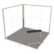Messestand LUMIX 3x3 Ecke 9 m² - LED + Stand