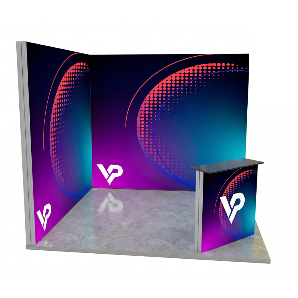 LUMIX 3x3 corner 9 m² trade fair stand - LED backlit walls and stand