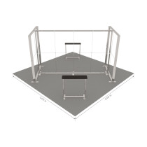 Stoisko targowe LUMIX 5x5 wyspa 25 m² - podświetlane LED, modułowe | P