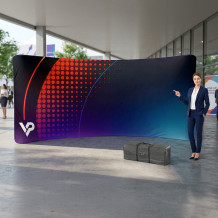 Velká zakřivená textilní stěna 230 x 400 cm | Vprintshop