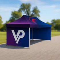 Rendezvényreklámsátor 3×4,5 m teljes színes nyomtatással - VPrintShop
