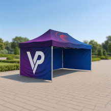Rendezvényreklámsátor 3×4,5 m teljes színes nyomtatással - VPrintShop